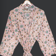 Women's Cotton Dressing Gown, Kimono Bathrobe for Womens, 100% Cotton Robes for Women, Indian Cotton Bathrobes